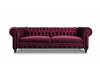 Canapéen Textil Stoff Canapéë Kreativ Miwwelen 3-Sitzer Nei Chesterfield Canapé Burgunderfaarweg