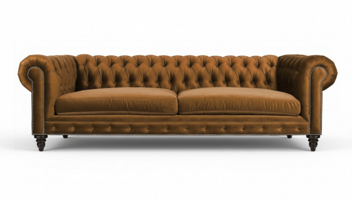 Chesterfield Drësëtzeger Kreativ Miwwelen Textilstoff Orange Neit Wunnzëmmer Modern