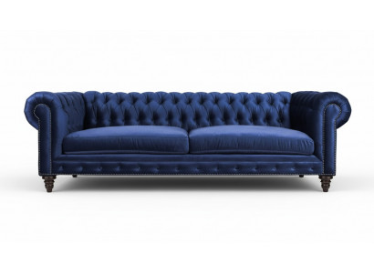 Chesterfield Dräisëtzer Blo Nei Wunnzëmmer Modern Kreativ Miwwelen Textil Stoff