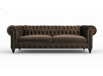 Chesterfield Braun Neit Wunnzëmmer Modern Dräisëtzeger Kreativ Miwwelen Textil Stoff
