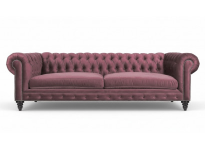 Chesterfield Kreativ Miwwelen Textil Stoff Rosa Sofa Wunnzëmmer Modern Dräisëtzer