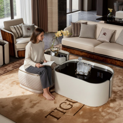 Canapé Dësch Still Modern Kreativ Wunnzëmmer Design Miwwelen Holz Luxus Neu Dësch