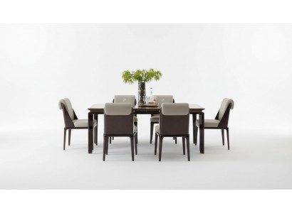 Iessdësch Braun Designer Dëscher Modernen Design Miwwelen Luxus Iesszëmmer