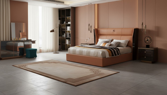 Bett Lieder Orange Schlofzëmmer Kreativ Modern Design Miwwelen Holz Luxus Better