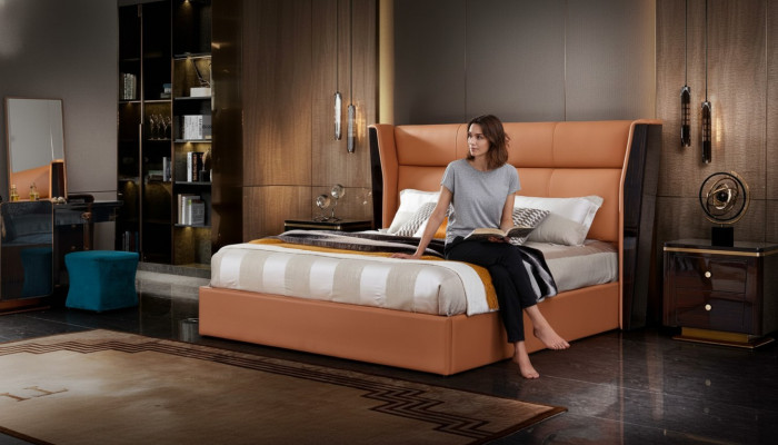 Liederbett Schlofzëmmer Miwwelen Design Grupp 3tlg. Set 2x Nuetsdëscher