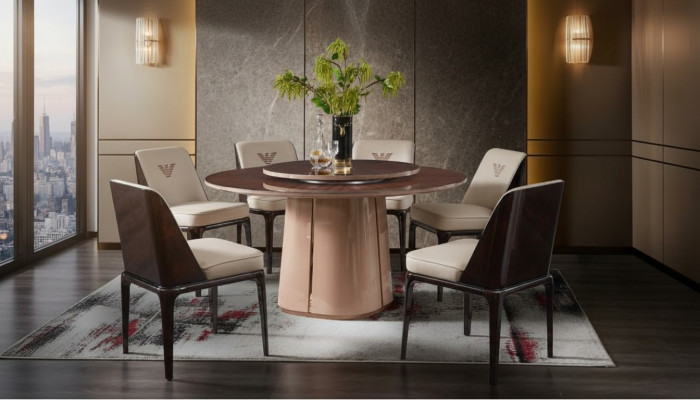 Grupp Luxus Stull Garnitur Lainn Design Miwwelen Luxus Iesszëmmer Holz 4x Still