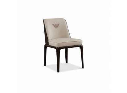 Exquisite beige Iesszëmmer Liederstull mat modernen italienesche Stil