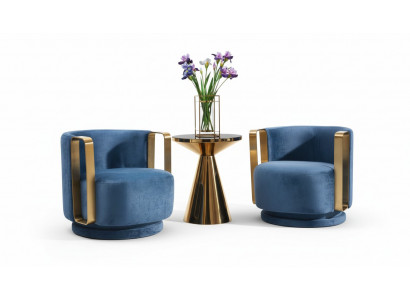 Fotell Blo Luxus Stoff Textil Wunnzëmmer Nei Kreativ Modern Design