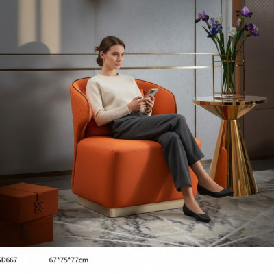Sëtz Orange Luxus Stoff Wunnzëmmer Textil Neit Kreatiivt Modern Design