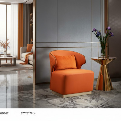Sëtz Orange Luxus Stoff Wunnzëmmer Textil Neit Kreatiivt Modern Design