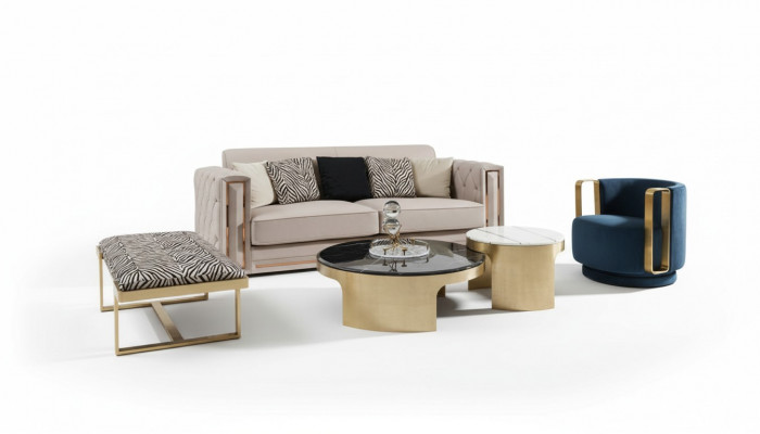Hocker Zebra Wunnzëmmer Edelstol Neit Modern Design Miwwele Luxus