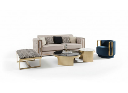 Hocker Zebra Wunnzëmmer Edelstol Neit Modern Design Miwwele Luxus