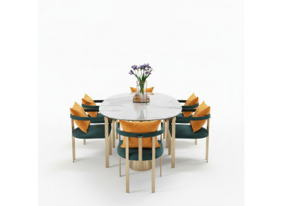 Iessdësch Marmor Edelstol Nei Kreativ Modern Design Miwwelen Luxus