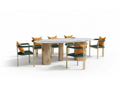 Iessdësch 6 Still Modern Design Miwwelen Luxus Iesszëmmer Dësch Stull