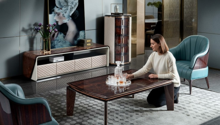 Luxus Wunnzëmmermiwwele Sideboard Schaf Lieder Héichglanz RTV TV