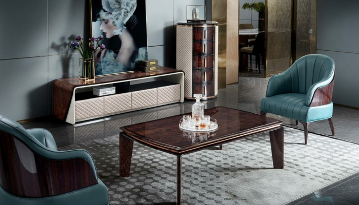Luxus Wunnzëmmermiwwele Sideboard Schaf Lieder Héichglanz RTV TV