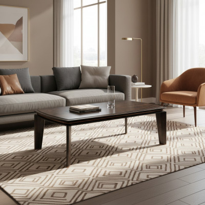 Couchtisch Däischter Braun Holz Luxus Wunnzëmmer Neien Modernen Design