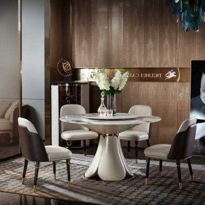 Stull Lieder Mëllech Holz Neien Kreativ Moderne Design Miwwelen Luxus Iesszëmmer