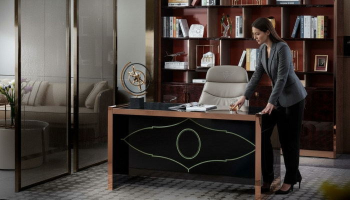 Büroschaf Braun Holz Aarbechtszëmmer Braun Modern Design Miwwelen Luxus Schaf