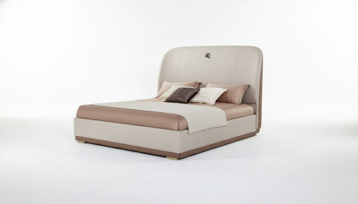 Bett Crème Lieder Holz Schlofzëmmer Liederbett Modern Design Miwwelen Luxus
