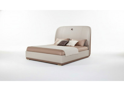 Bett Crème Lieder Holz Schlofzëmmer Liederbett Modern Design Miwwelen Luxus