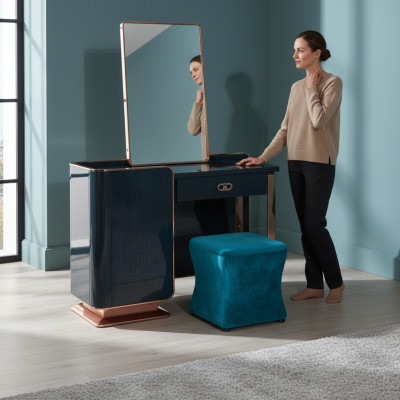 Hocker Blo Textil Schlofzëmmer Nei Kreativ Modern Design Miwwelen Luxus Stoff