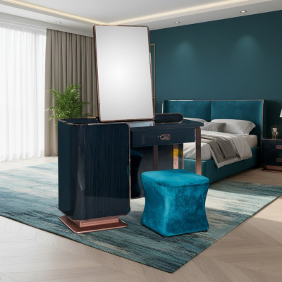 Hocker Blo Textil Schlofzëmmer Nei Kreativ Modern Design Miwwelen Luxus Stoff