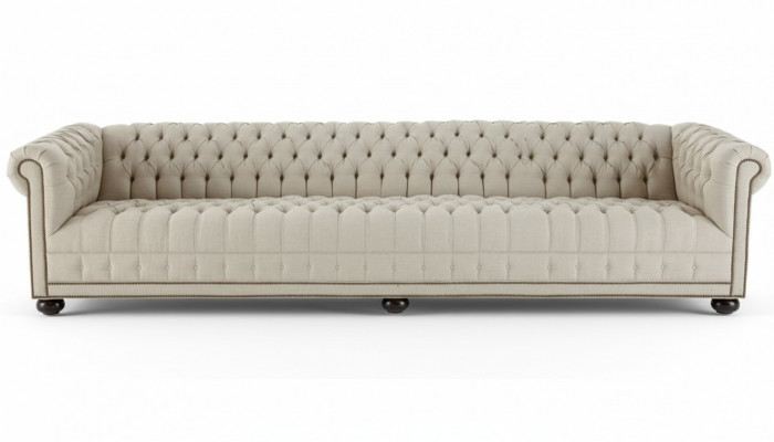 Crème Chesterfield Wunnzëmmer Véierplazeg-Design Canapé Sofa Miwwelen Stoff Sofasen
