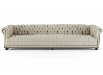 Crème Chesterfield Wunnzëmmer Véierplazeg-Design Canapé Sofa Miwwelen Stoff Sofasen