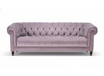 Lila Dräisëtzer Stoff Chesterfield Design Couchen Polster Sofas Original Samt