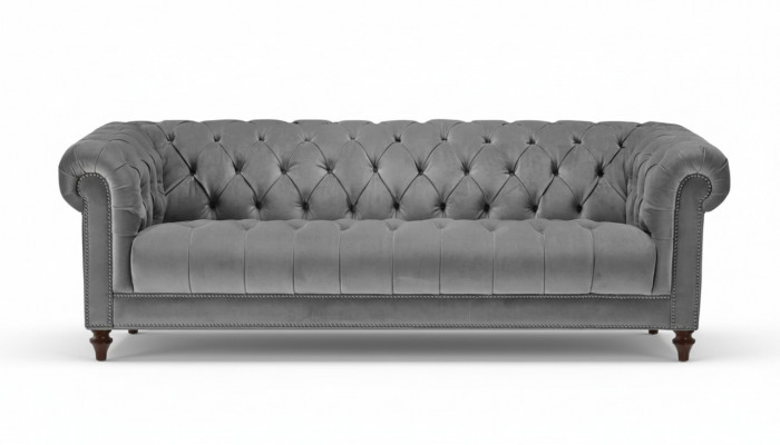 Dreisëtzer Gro Stoff Wunnzëmmer Design Couchen Polstersofa Sofas Chesterfield