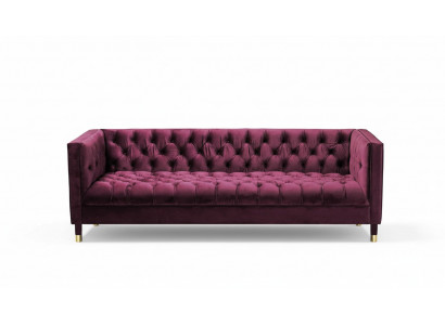 Burgund Dräisëtzer Stoff Wunnzëmmer Design Couchen Polster Canapé Chesterfield Nei