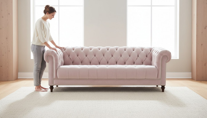 Chesterfield Altrosa Rosa Nei Dräisëtzer Stoff Design Couchen Polstersofa Sofas