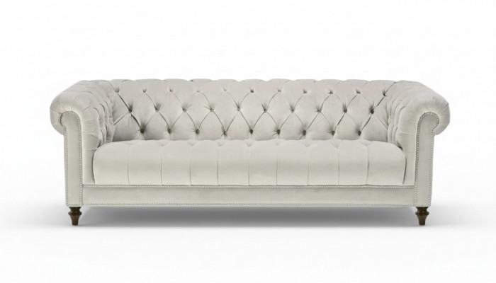 Sëlwer Dräisëtzer Stoffer Design Canapéë Këssen Sofae Original Chesterfield Nei