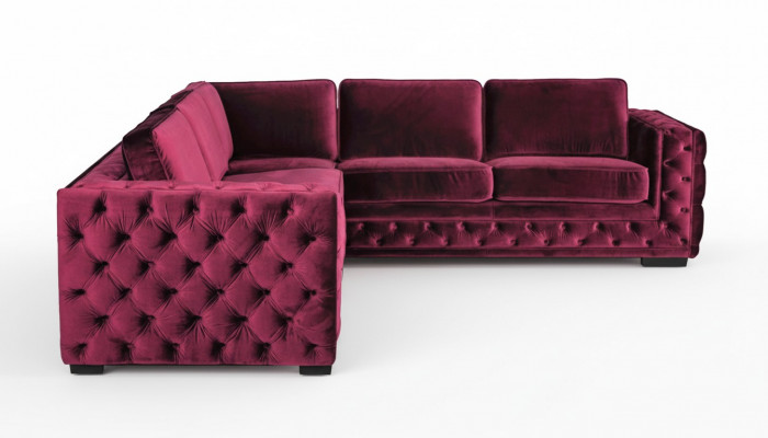 Lila Chesterfield Couch Luxus Samt Stoff Couchen Sofa Set Knäpper Polster Neien