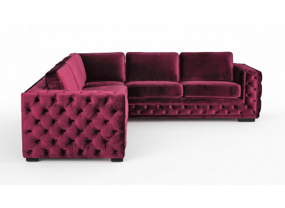 Lila Chesterfield Couch Luxus Samt Stoff Couchen Sofa Set Knäpper Polster Neien