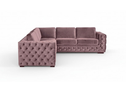 Eckcouch a Rosa Samt Wunnlandschaft Sofa Eckgarnitur Polster Altrout Miwwelen Design