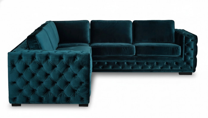 Gréng Ecksofa Wunnlandschaft Couch Eckgarnitur Polster Miwwelen Design Chesterfield
