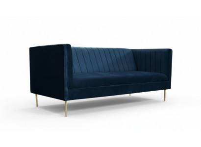 Zwee-Sëtz-Sofa Sofasen Textil Marineblo Reparatur Stoft Wunnzëmmer Design Canapéen Këssen