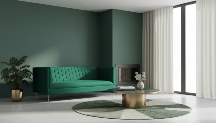 Zweisitzer Canapé Canapeë Gréng Stoff Couchen Polster Wunnzëmmer Design Luxus Textil