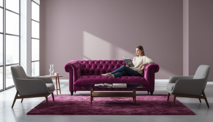 Rosa Drësësser Stoff Chesterfield Design Canapéë Polstersofaen Original Nei
