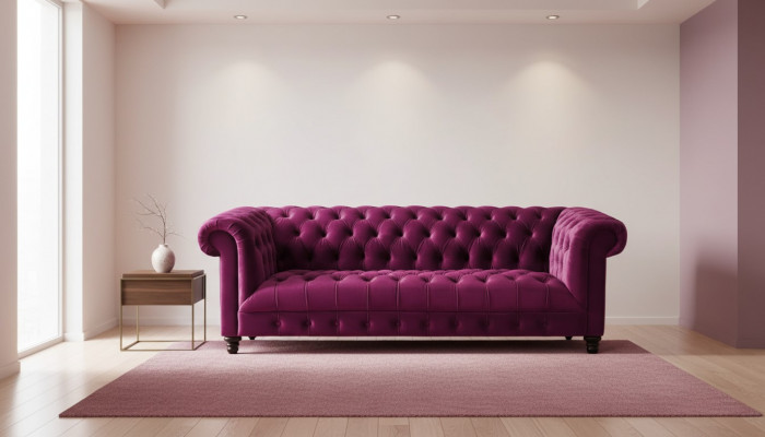 Rosa Drësësser Stoff Chesterfield Design Canapéë Polstersofaen Original Nei
