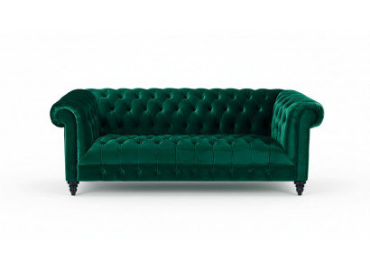 Chesterfield Tierkisblo Couch Luxus Polster Miwwel Sofa mat Knäpp Dreisëtzer Samt