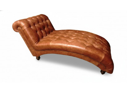 Chesterfield Braun Chaiselongue Miwwel Liege Wunnzëmmer Modern