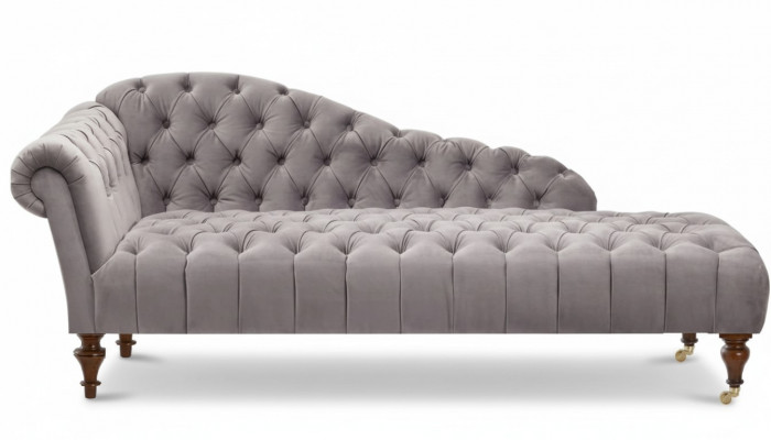 Chaiselongue Klassesch Mëbler Beige Wunnzëmmer Sofa Stoff Chesterfield