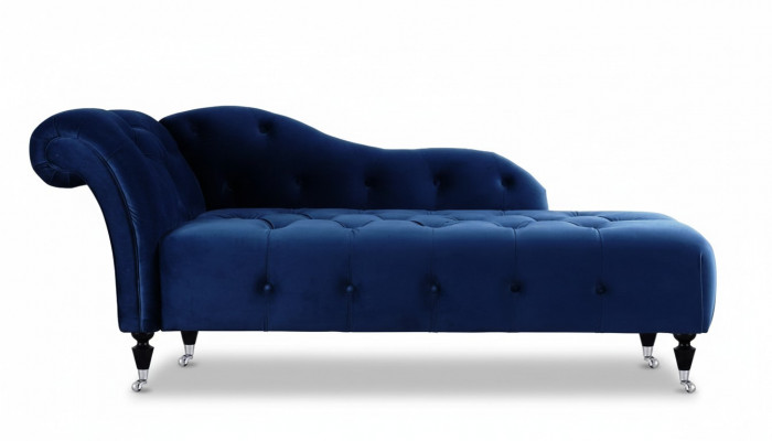 Elegant Chesterfield Liicht mat Knäppercher Samett Chaise Longue Chaiselongue.