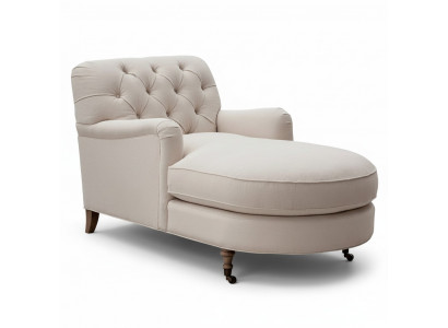 Beige Chaise Longue Chesterfield Miwwelen Lüster Wunnzëmmer Modern