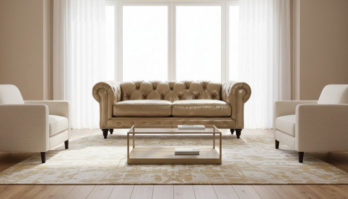 Hellbrong dräisëtzegen Lieder Chesterfield Wunnzëmmer Design Sofa Chesterfield Nei