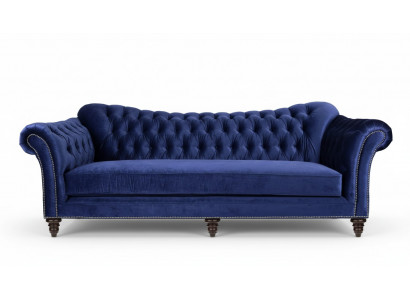 Blo Chesterfield Wunnzëmmer Modern Design Canapéen Sofa Designer Miwwelen Stoff