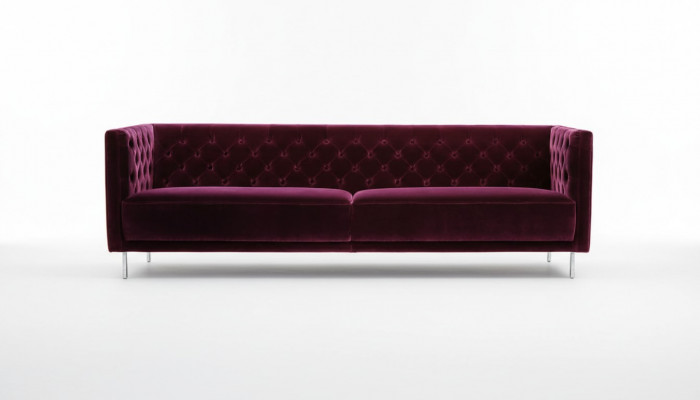 Lila Chesterfield Wunnzëmmer Modern Design Canapé Italienesche Stil Miwwelen Miwwelen